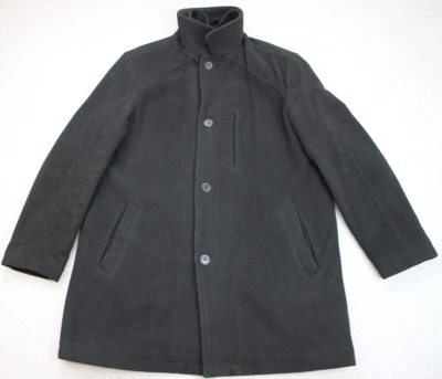 Abrigo Lauren Ralph Lauren Para Hombre 48L Negro Acolchado Forrado Cuello Simulado Botón Delantero Foto 1 de 4