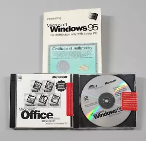 Vintage Microsoft Windows 95 und Office Professional mit COA CD CD-ROM Bundle - Bild 1 von 5