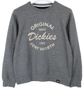 DICKIES Sweatshirt Men's MEDIUM Grey Melange Logo Print Crew Pullover - Picture 1 of 7