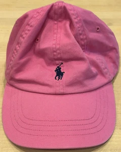 Polo Ralph Lauren Hat Ball Cap Preppy Strap Back Pink Embroidered Pony Cotton - Picture 1 of 7
