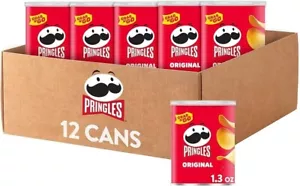 Pringles Grab & Go Original Potato Crisps Cans 1.3oz (37g) - Pack of 12 - Picture 1 of 9
