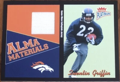 2003 Fleer Platinum Alma Materials Quentin Griffin AM-QG Denver Broncos - Image 1 of 2