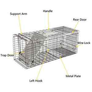 Jaula de trampa para animales vivos humanos de 32" para mapaches control de roedores gato callejero ardilla