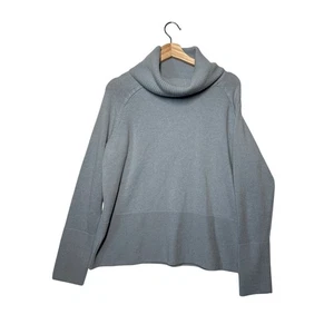 Athleta Aspen Wool Cashmere Turtleneck Sweater Gray Size M Soft Knit Oversized - Picture 1 of 14