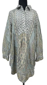 Soft Surroundings Women Tunic Shirt Medium Floral Paisley Boho Floral Cottage - Picture 1 of 14