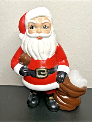  Papá Noel con molde de cerámica de fútbol de los años 70 figura Navidad 10 pulgadas de colección Foto 1 de 4