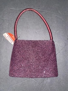 Beaded Dark Pink Small Handbag New Mauve - Picture 1 of 6