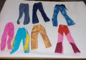 Barbie Clothes Lot of 7 Vintage Mix Pants Bellbottom Tracksuit Disco Retro - Picture 1 of 8