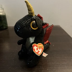 Ty Beanie Boos Unicorn Dragon Grindal 6” Plush - Picture 1 of 5