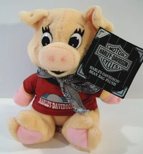 Peluche Harley Davidson Racer Pig Bean con etiqueta, 1997 - Imagen 1 de 3