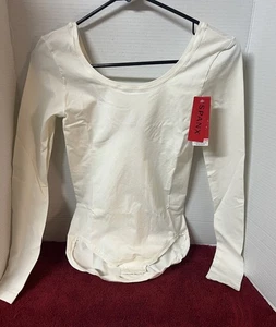 Spanx Body Suit Women's M Powder Style FS6015 Slimming Shaping Long Sleeve - Picture 1 of 11