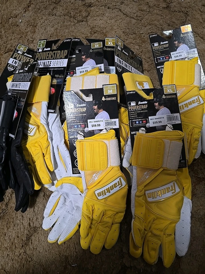 10-2025-NWTS-franklin Powerstrap guantes de bateo infinitos ADULTO-AMARILLO, NEGRO, M, L, X Foto 1 de 1