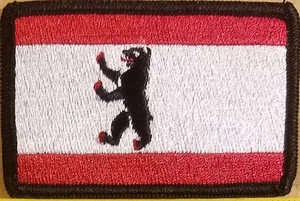 Flag Of Berlin Military Tactical Patch W/ VELCRO Brand Fastener Black Border - Picture 1 of 1