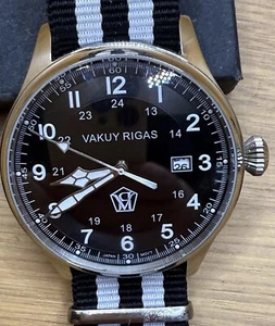 VAKUY RIGAS Luxury MEN'S AUTOMATIC PILOT WATCH Seiko Automatic NH35,44MM,RUNNING - Picture 1 of 21