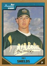 2007 Bowman Prospects Gold #BP26 Trey Shields RC Oakland Athletics