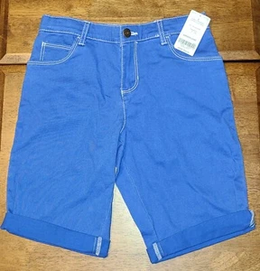 Carter's Girls NWT Cuffed Blue Bermuda Shorts - Size 8 - Picture 1 of 5