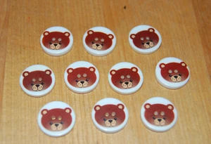 2 Loch-Knöpfe Kinderknöpfe BÄRCHEN 1,5 cm 10 Stück - Bild 1 von 2