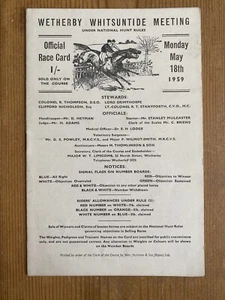 1959 Horse Racing Programme, Wetherby Whitsuntide, Monday May 18th - Picture 1 of 4