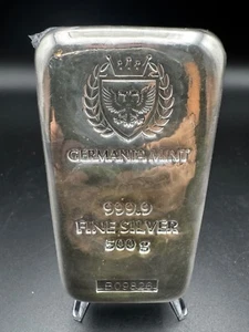 500g Germania Mint Silver Bullion Bar .9999 - Factory Sealed - Serial# 715JA7G - Picture 1 of 4