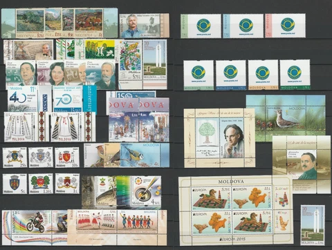 Moldova 2015 Complete year set MNH stamps, blocks and booklet Cover