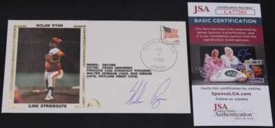 Nolan Ryan Signed Gateway Cachet 1980 3000 Strikeouts Autograph JSA COA D12857 - Image 1 of 4
