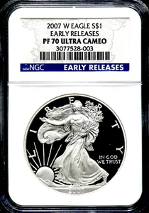 2007-W $1 American Silver Eagle NGC PF 70 UCAM - Early Releases BS238 - Picture 1 of 2