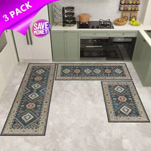 3PCS Kitchen Rug Sets with Runner Non Slip Kitchen Rugs and Mats Washable Mat - Picture 1 of 5