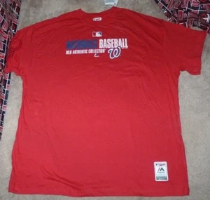 NEW MLB Washington Nationals T Shirt Men BIG Red 3XL XXXL Majestic Baseball NWT - Picture 1 of 2