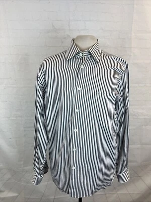 Camisa de vestir Ermenegildo Zegna a rayas blancas y negras para hombre TALLA L $295 Foto 1 de 4