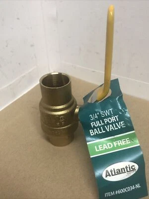 ATLANTIC VALVES 3/4" Copper- Lead Free -ATLANTIC 3/4" Full Port Sweat Ball Valve-3/4"C x 3/4"C