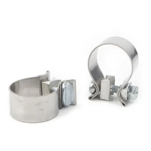 Abrazadera de escape de acero inoxidable de 1,75 pulgadas para Harley Davidson - 2 piezas - Imagen 1 de 7