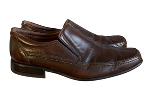 Next Brown Leather Shoes Real Leather Slip On Loafers Square Toe UK Size 11 - Picture 1 of 11