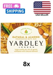 Yardley London Oatmeal & Almond Moisturizing Bath Soap 4.25oz Each ( 8 BARS) - Picture 1 of 1