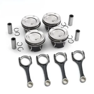 New Engine Rebuild Piston and Ring Set with 4X Connecting Rods for Mercedes-Benz - Picture 1 of 6
