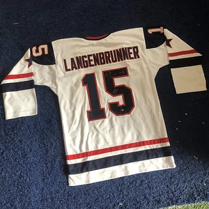 Jamie Langenbrunner #15 Signed Team USA Hockey Jersey (A.P.E. COA) - Picture 1 of 5