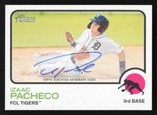 2022 Topps Heritage Minor League #ROA-IP Izaac Pacheco Real One Auto 