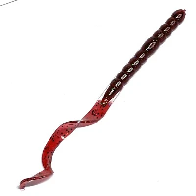 ALL IN FISHING LURES 15ct 7”red Bug Ribbon tail Fishing Worm Bass Fishing