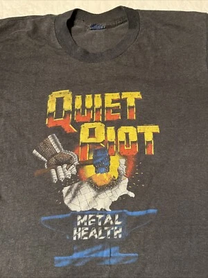 vtg 1983 Quiet Riot Metal Health Bang Your Head North American Tour shirt Large - Image 1 of 4