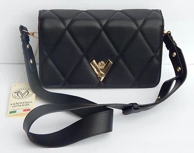 BOLSO BANDOLERA CLUTCH VALENTINO ORLANDI ITALY Negro Acolchado NUEVO Foto 1 de 4