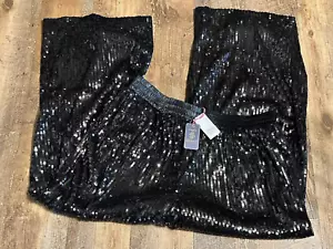 Simply Southern Damen L X-Large XL schwarz Pailletten Hose Party Club - Bild 1 von 5