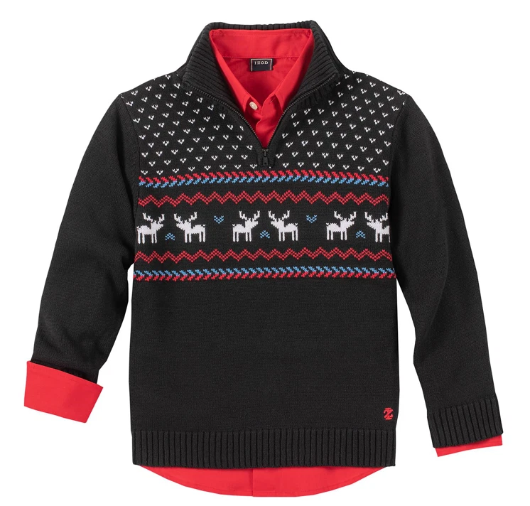 NUEVO Conjunto de suéter Izod para niños de 2 piezas con botones y 1/4 talla XS (4/5) Foto 1 de 3