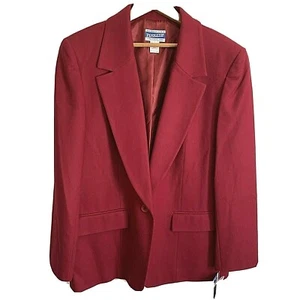 NWT Pendleton Virgin Wool Wooman Blazer 10 Lined Blazer Wine Career Professor - Picture 1 of 12