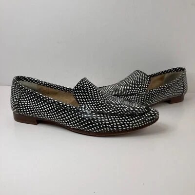 Mocasines Kate Spade New York Carima punta talla 7M negro blanco serpiente Foto 1 de 4