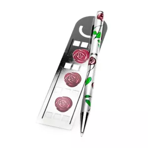 Sea Gems Rennie Mackintosh 3 rote Rosen Lesezeichen und Stift Set - Bild 1 von 1
