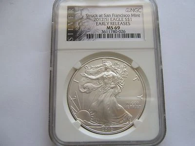 2012 (S)  Silver Eagle , NGC , MS 69 ,Early Release,Struck at San Francisco Mint - Image 1 of 4