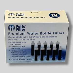 Fette Filter 10 Pack Water Bottle Filters Compatible w/ Brita BB06 BPA Free - Picture 1 of 4