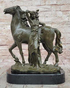 Lo último Escultura de Bronce Fundido Estatua de Dama y Caballo Arte Firmado Milo Coleccionable - Imagen 1 de 10