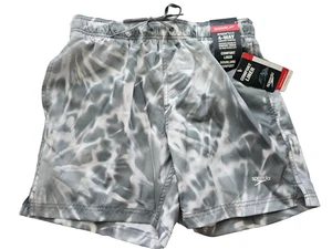 Speedo Men's Swim Trunk Short Length Redondo Comfort Gray/White Tides Monument S - Bild 1 von 7