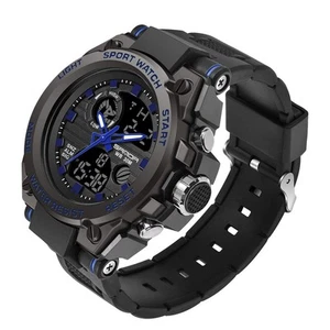 KXAITO by Samor Men's Watch Japanese Quartz LED Alarm Stopwatch, Blue, Superb - Picture 1 of 6