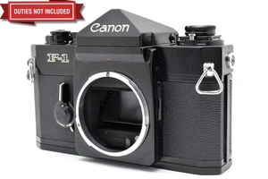 Cámara fotográfica Canon F-1 modelo tardío 35 mm SLR "como nueva" cuerpo negro solo de JP 1822 - Imagen 1 de 24